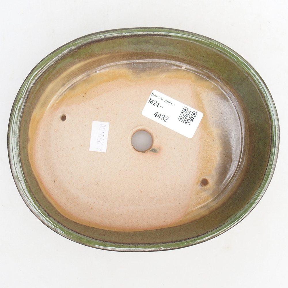 Cuenco bonsái de cerámica 17,5 x 14,5 x 4 cm, verde