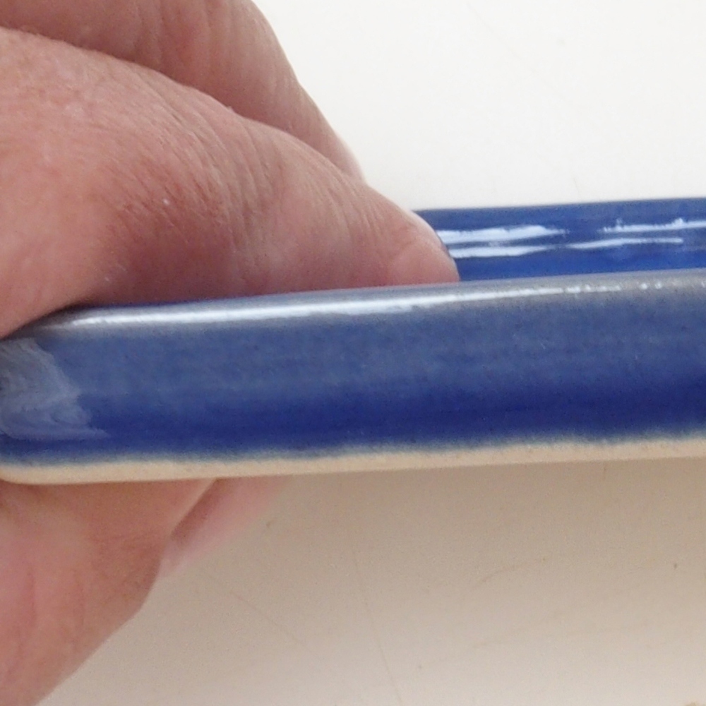 Maceta para bonsái cuadrada S - 8 x 8 x 1 cm - azul