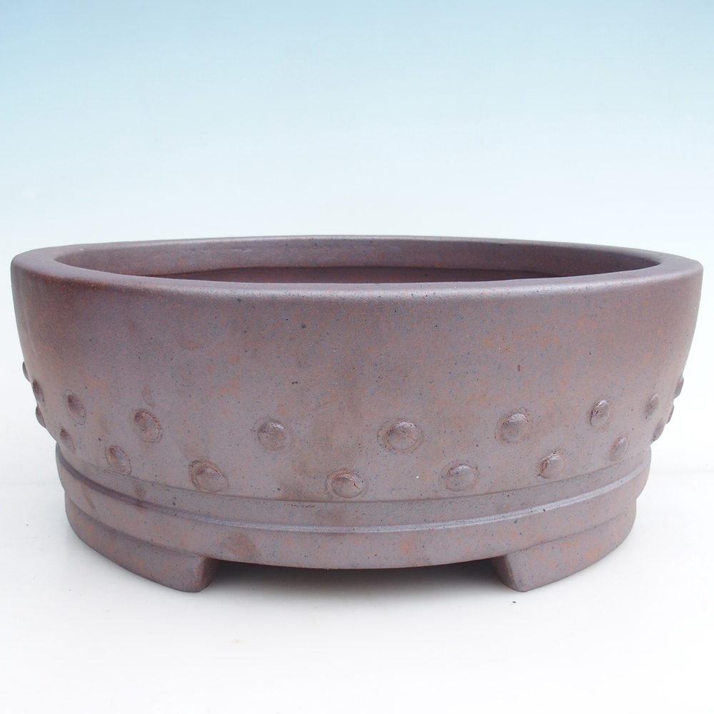 Cuenco bonsái de cerámica 31,5 x 31,5 x 12 cm, color metálico