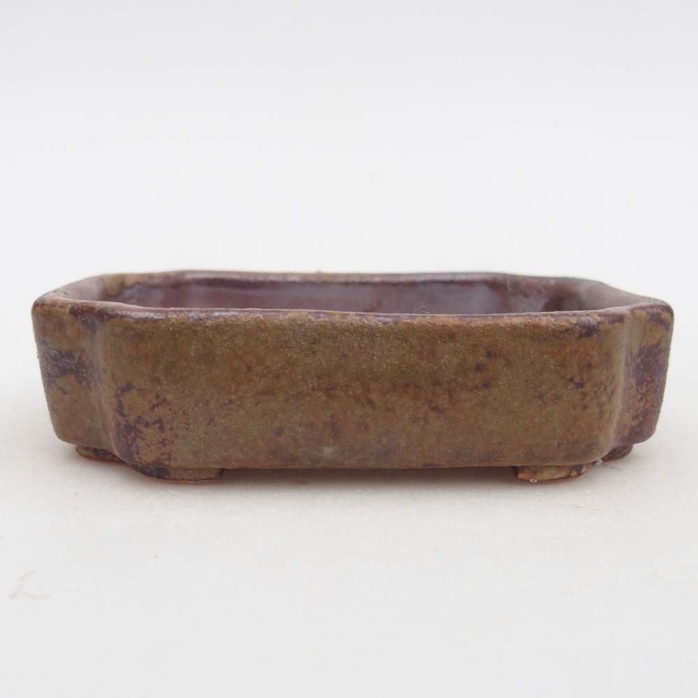 Cuenco bonsái de cerámica 10 x 8,5 x 2,5 cm, marrón