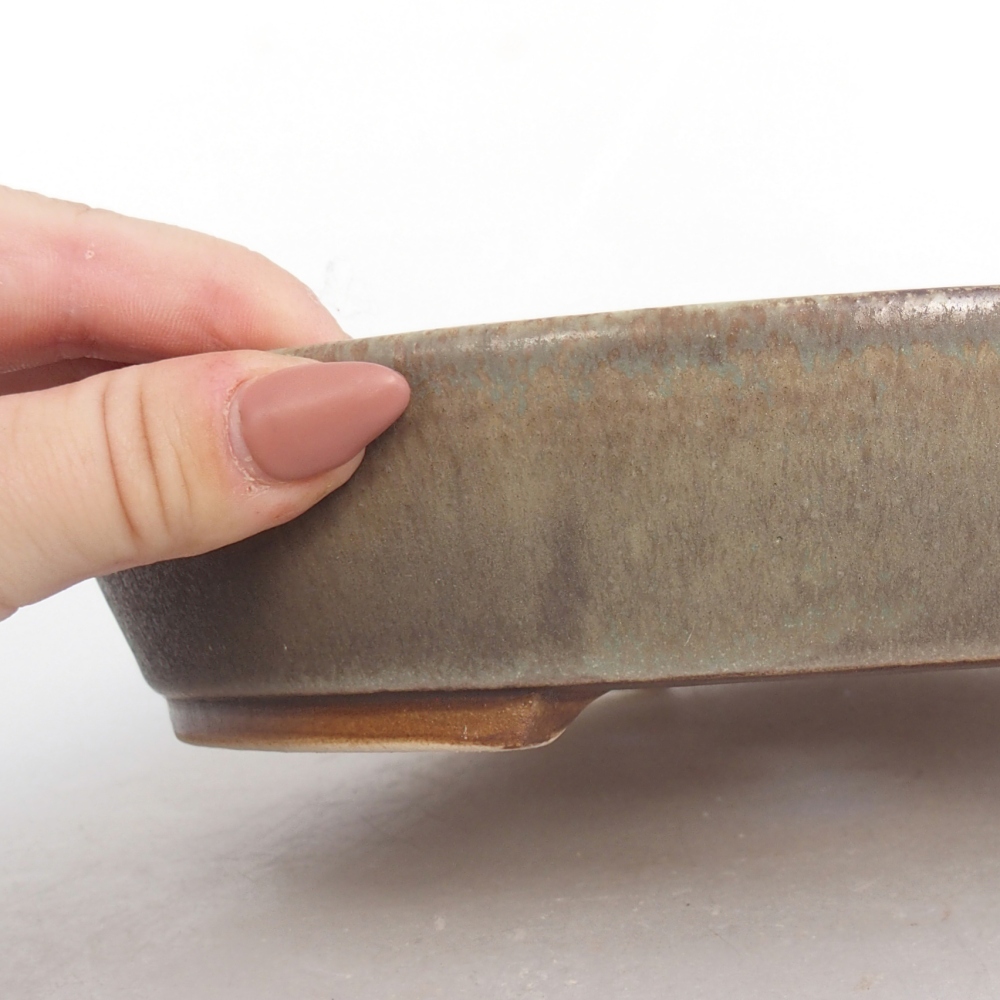 Cuenco bonsái de cerámica 22,5 x 20 x 4,5 cm, verde