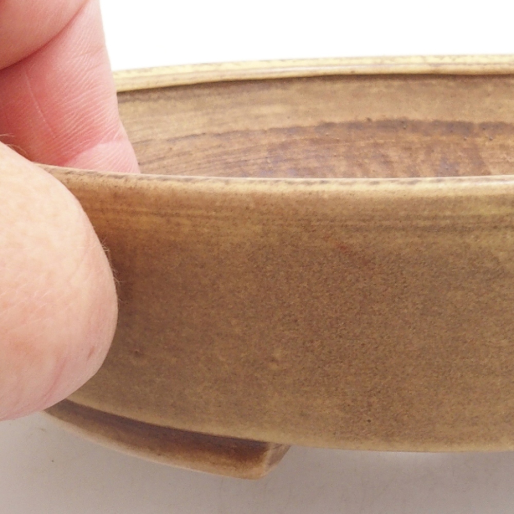 Cuenco bonsái de cerámica 10 x 8,5 x 4 cm, marrón