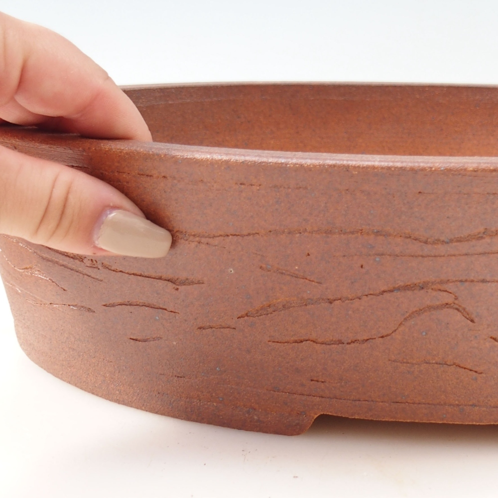 Cuenco bonsái 34 x 26 x 8 cm , color marrón