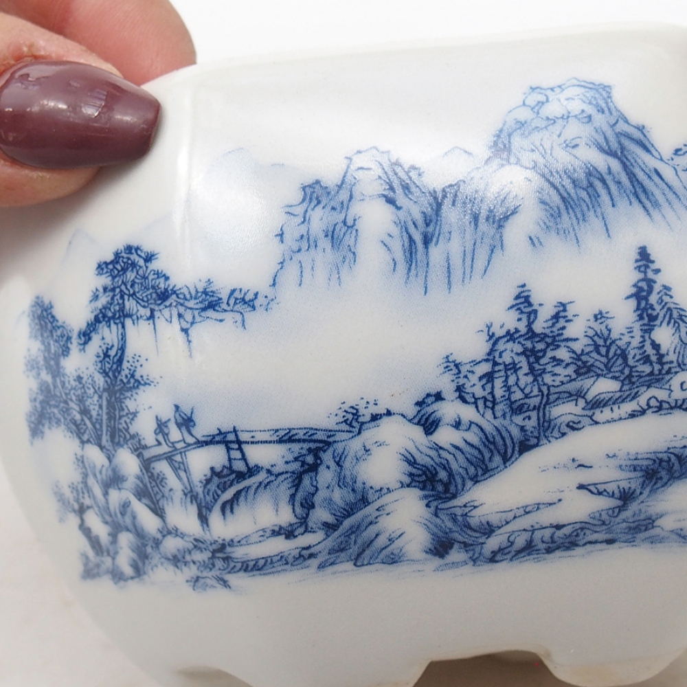 Cuenco bonsái de cerámica 10 x 9 x 6 cm, color blanco