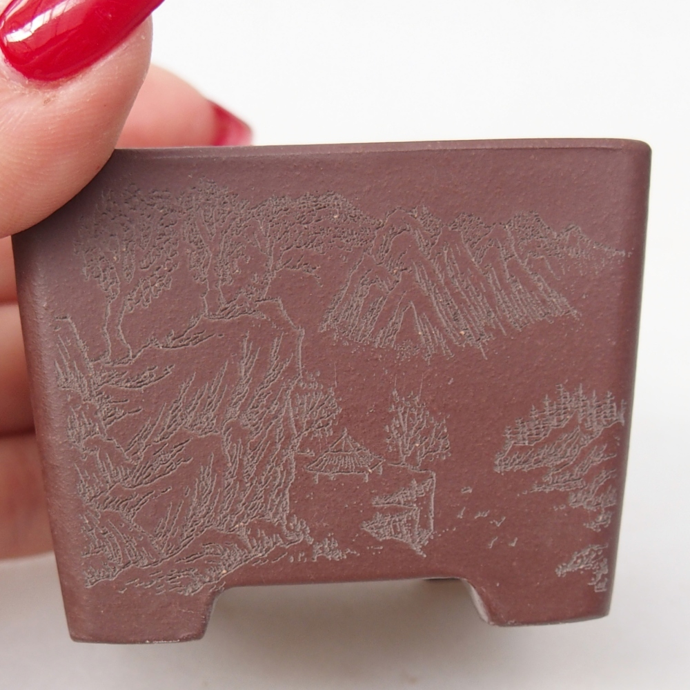 Cuenco mini bonsái 6 x 6 x 4,5 cm, marrón