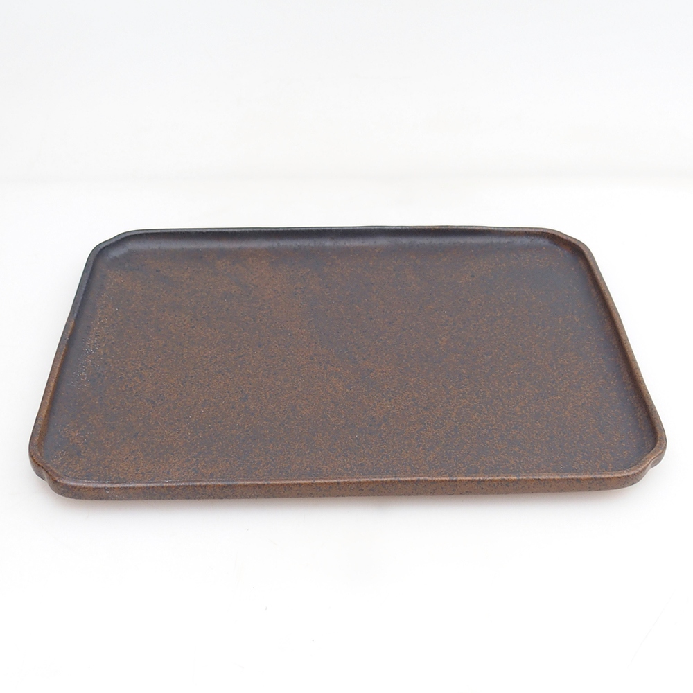 Cuenco de cerámica H07 - 28 x 19 x 1,5 cm - marrón