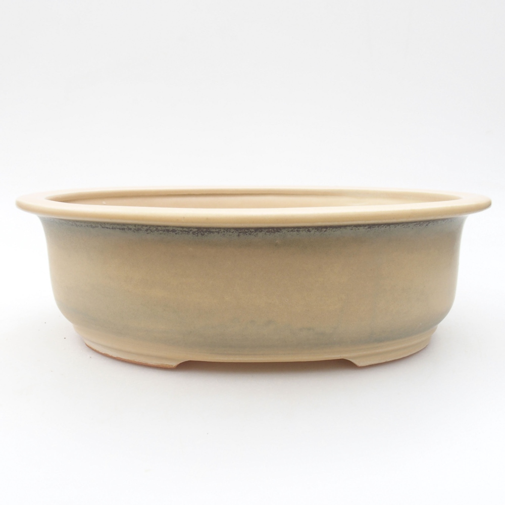 Cuenco bonsái de cerámica 23 x 19,5 x 7 cm, color beige