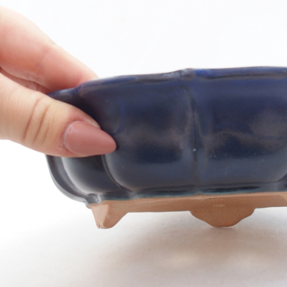 Cuenco bonsái de cerámica 19 x 19 x 5 cm, color azul