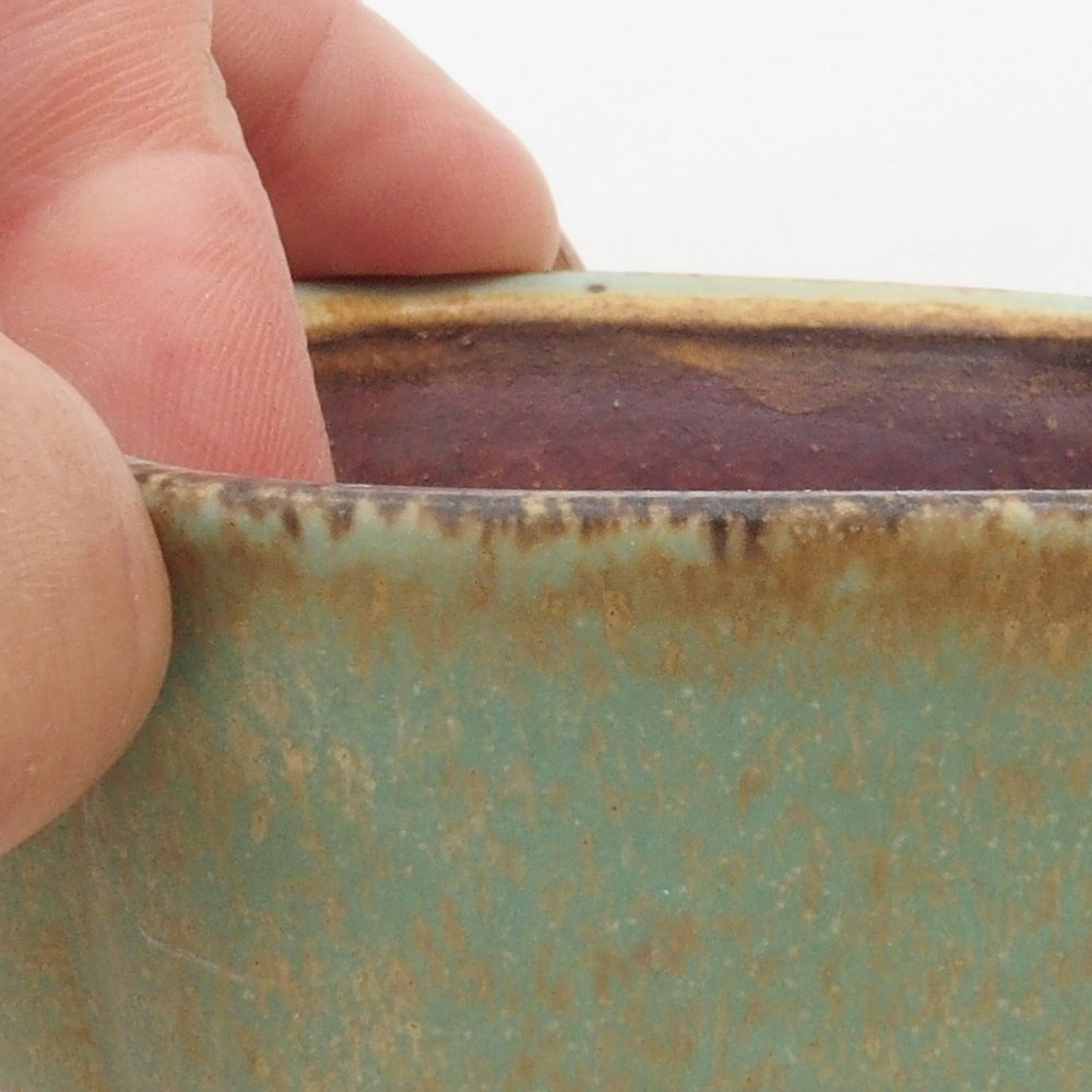 Cuenco bonsái de cerámica 10 x 8,5 x 4 cm, marrón