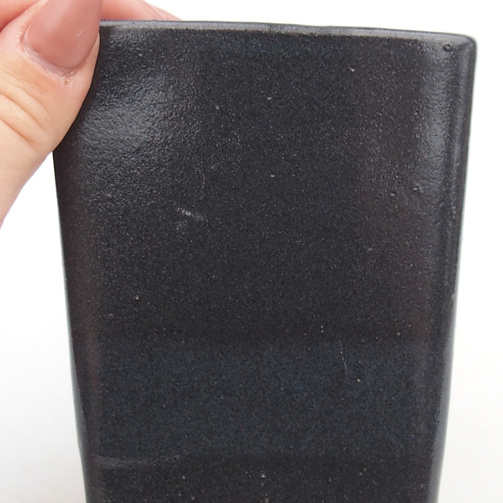 Cuenco bonsái de cerámica 8,5 x 8,5 x 11,5 cm, gris