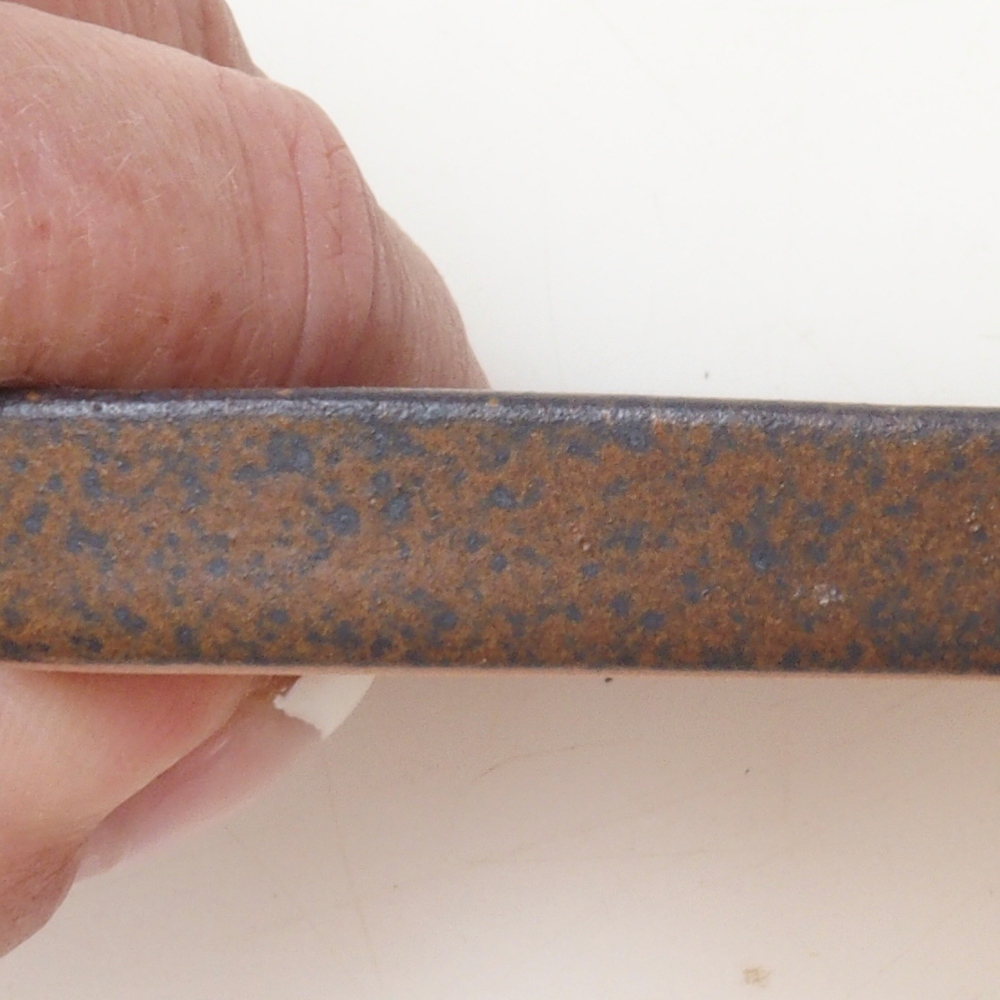 Platillo bonsái cuadrado S - 8 x 8 x 1 cm - marrón