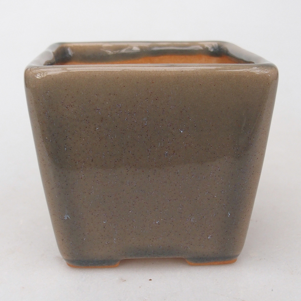 Cuenco bonsái de cerámica 7,5 x 7,5 x 7 cm, gris