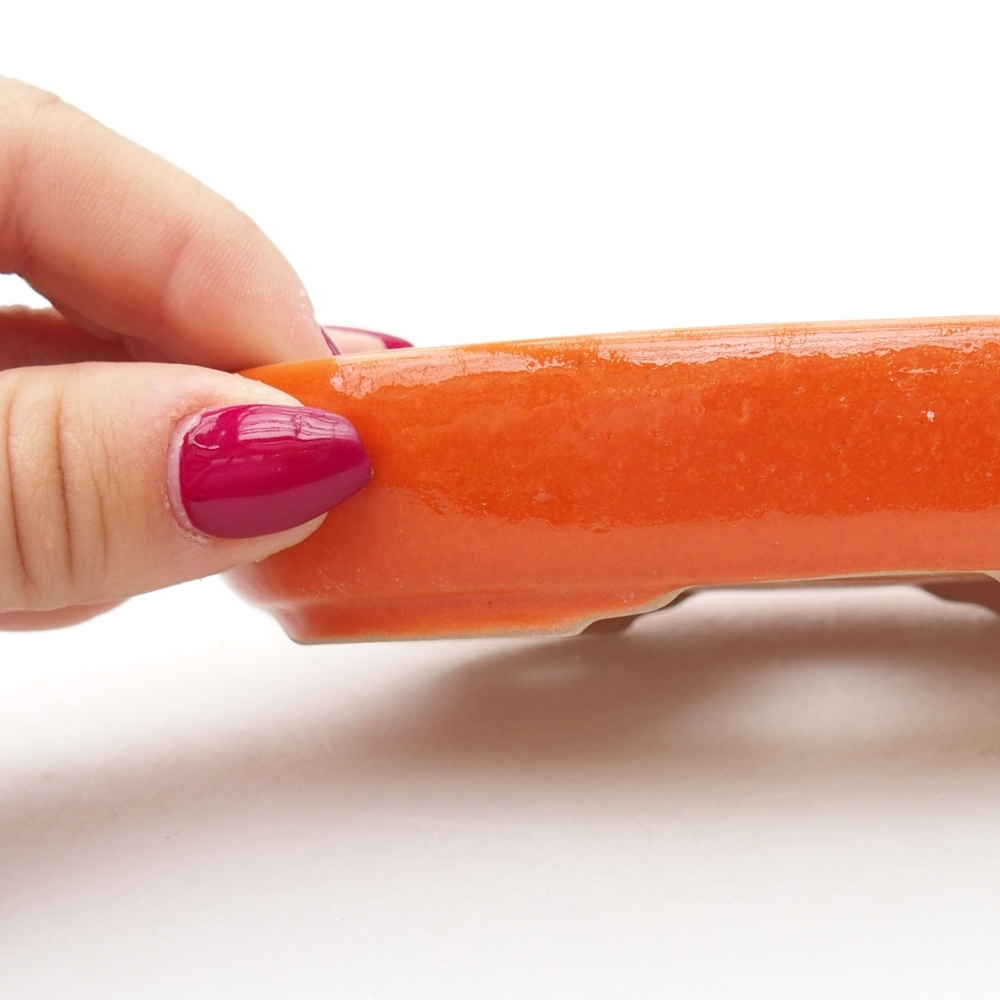 Cuenco bonsái de cerámica 13 x 10 x 2,5 cm, naranja