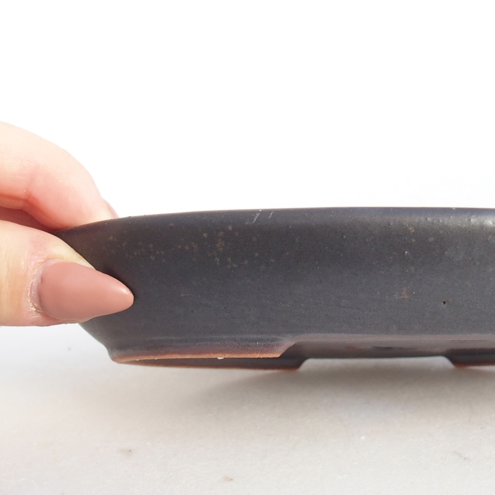 Cuenco bonsái de cerámica 15,5 x 11 x 2,5 cm, gris