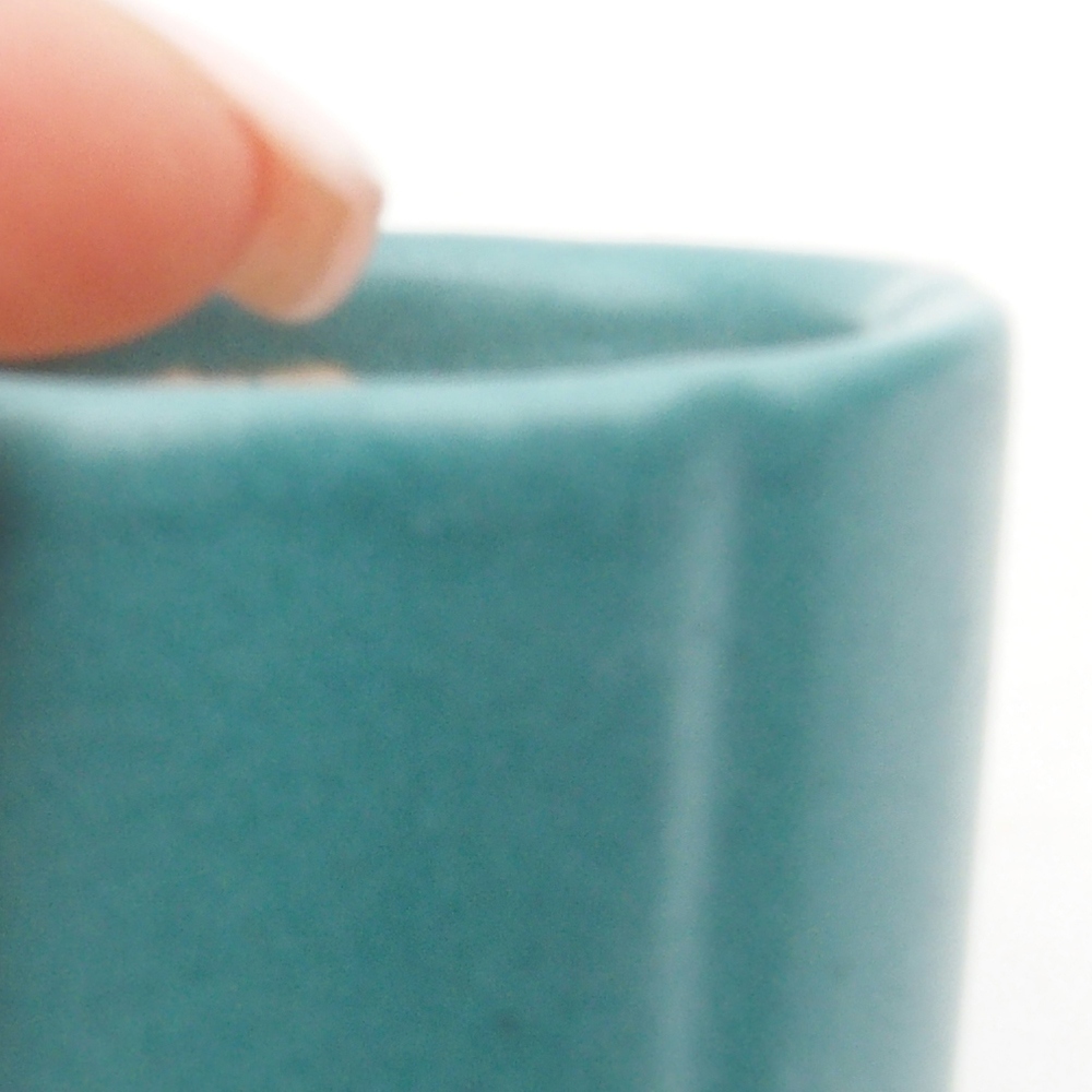 Cuenco bonsái de cerámica 6,5 x 5,5 x 4 cm, color azul