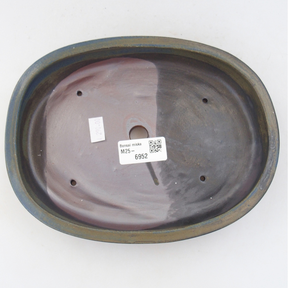 Cuenco bonsái de cerámica 22 x 16,5 x 4,5 cm, color azul