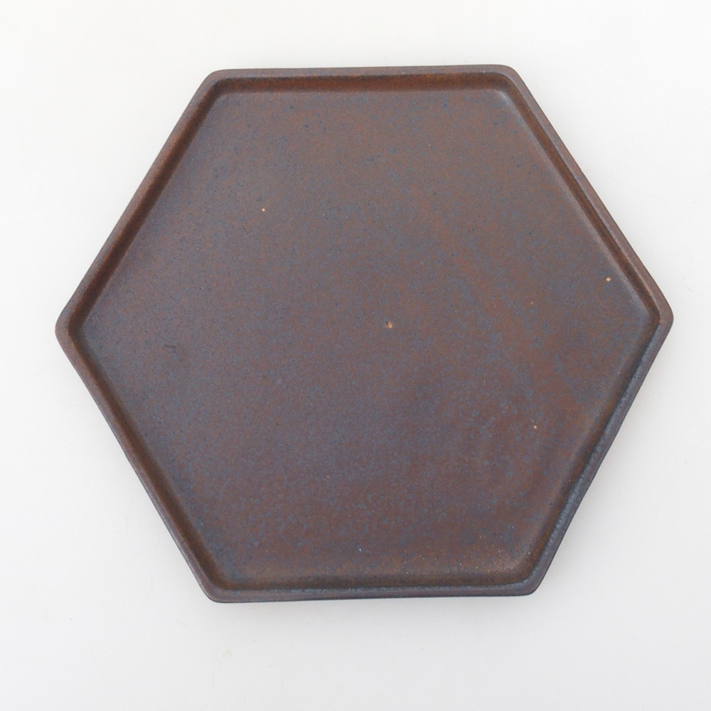 Cuenco bonsái + platillo H53 - 19 x 21,5 x 7 cm - marrón