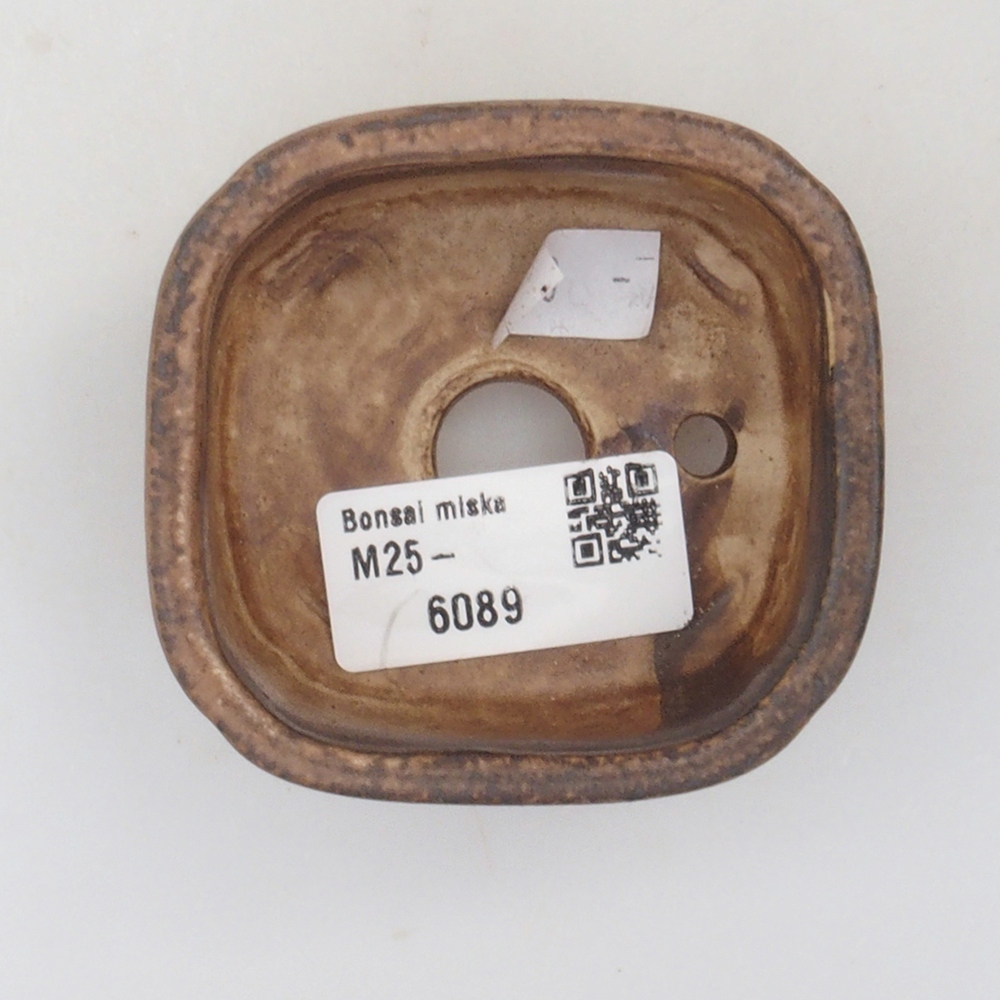 Cuenco bonsái de cerámica 10 x 8,5 x 4 cm, marrón