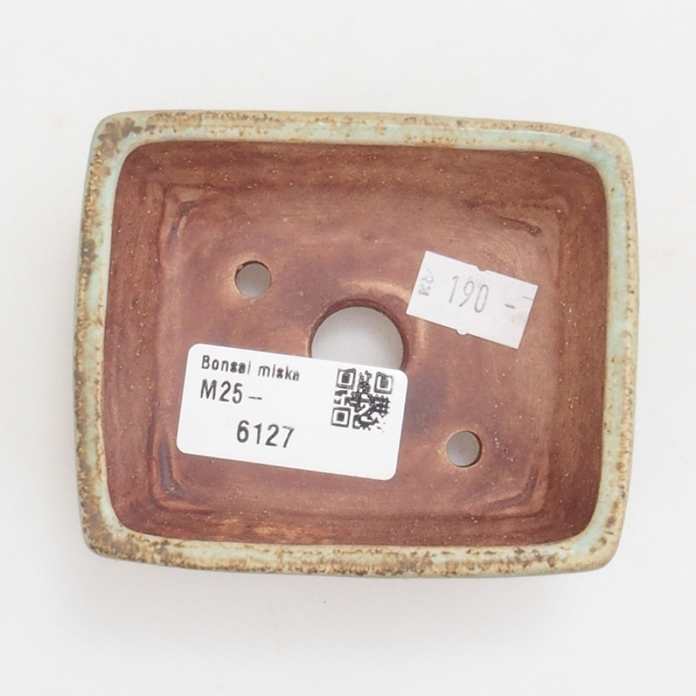 Cuenco bonsái de cerámica 10 x 8,5 x 4 cm, marrón