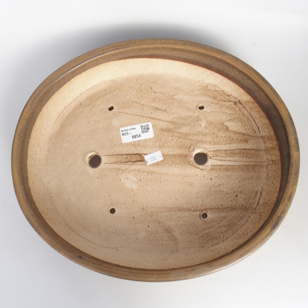 Cuenco bonsái de cerámica 31,5 x 27,5 x 6,5 cm, marrón