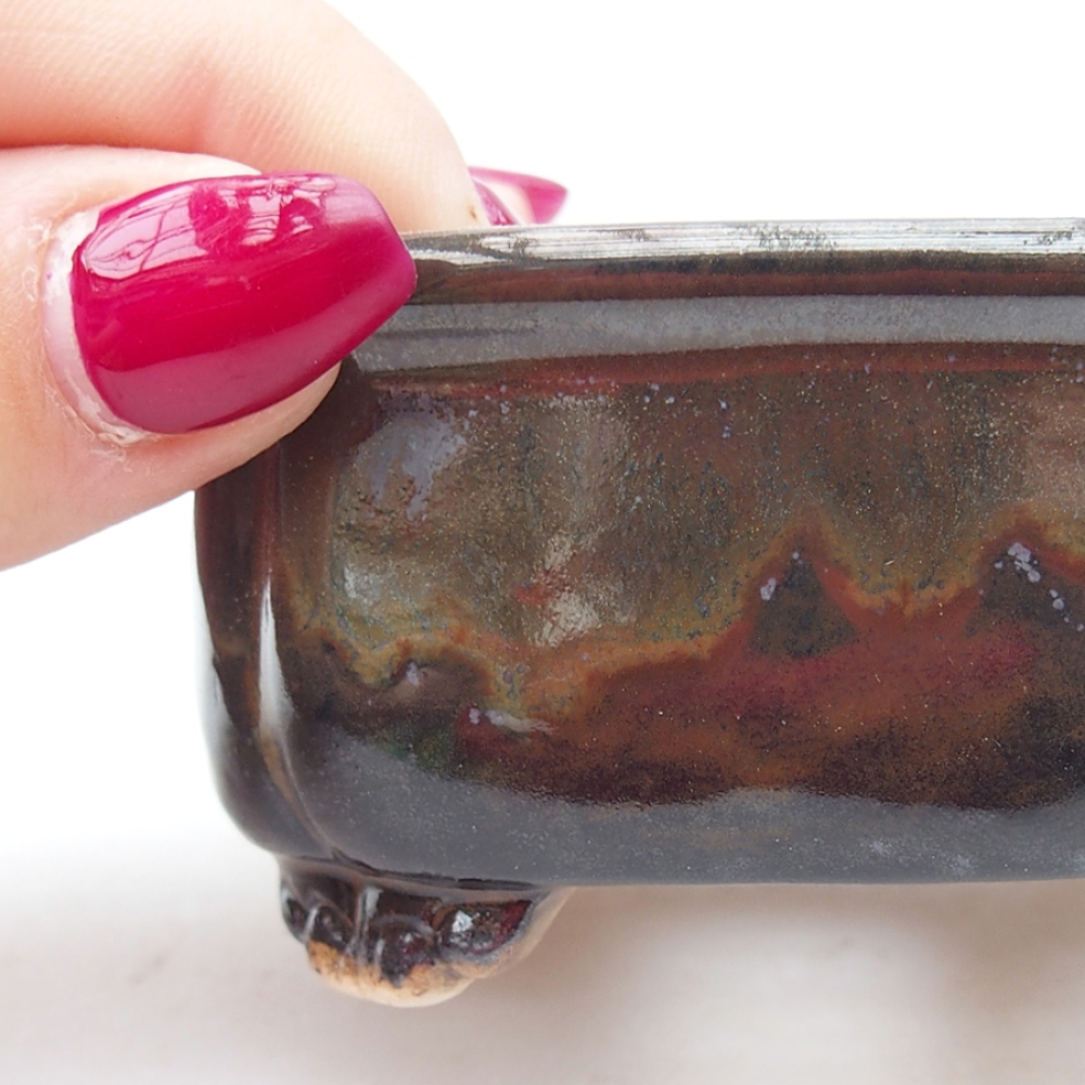 Cuenco bonsái de cerámica 7,5 x 7 x 4 cm, color negro