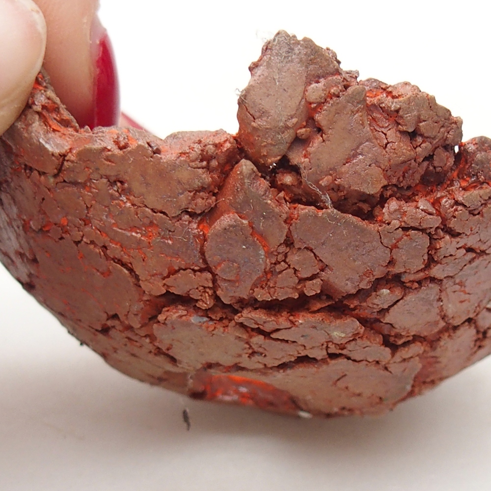 Concha de cerámica 7 x 7 x 4 cm , color naranja