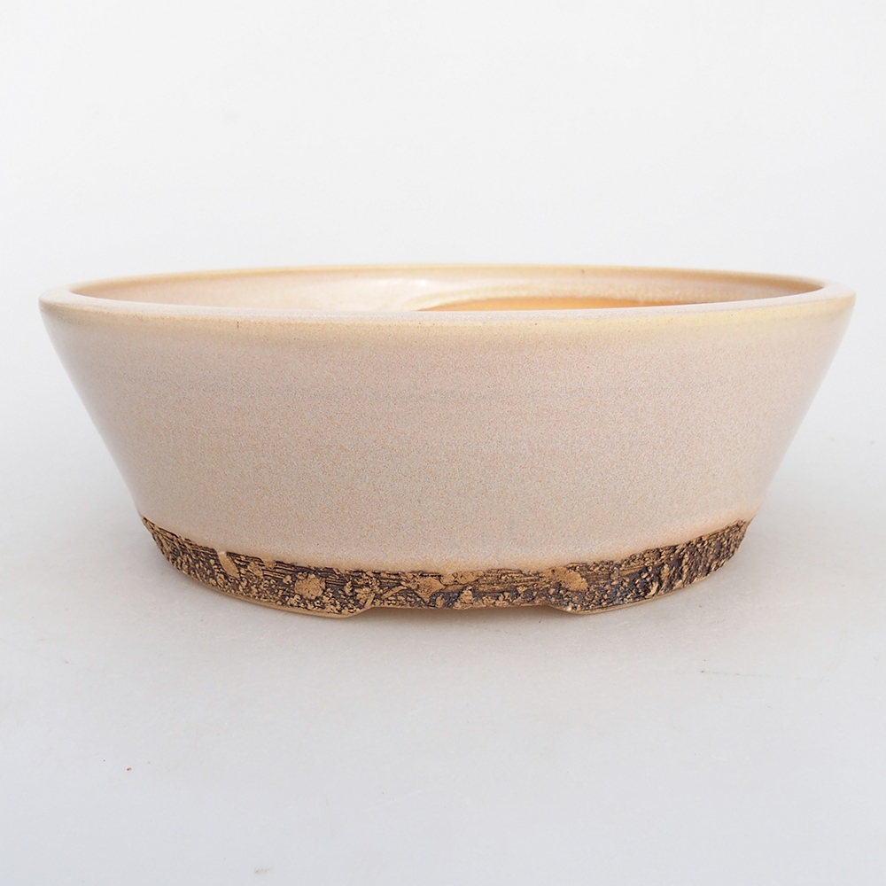 Cuenco bonsái de cerámica 22 x 22 x 7,5 cm, color beige