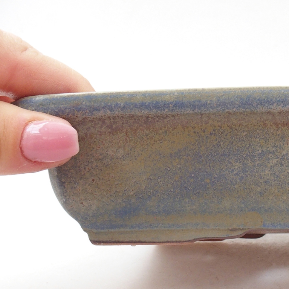 Cuenco bonsái de cerámica 17,5 x 13 x 4 cm, color azul