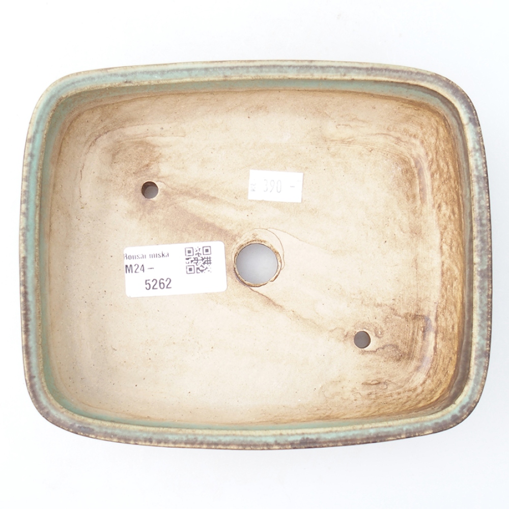 Cuenco bonsái de cerámica 17,5 x 14 x 4,5 cm, verde