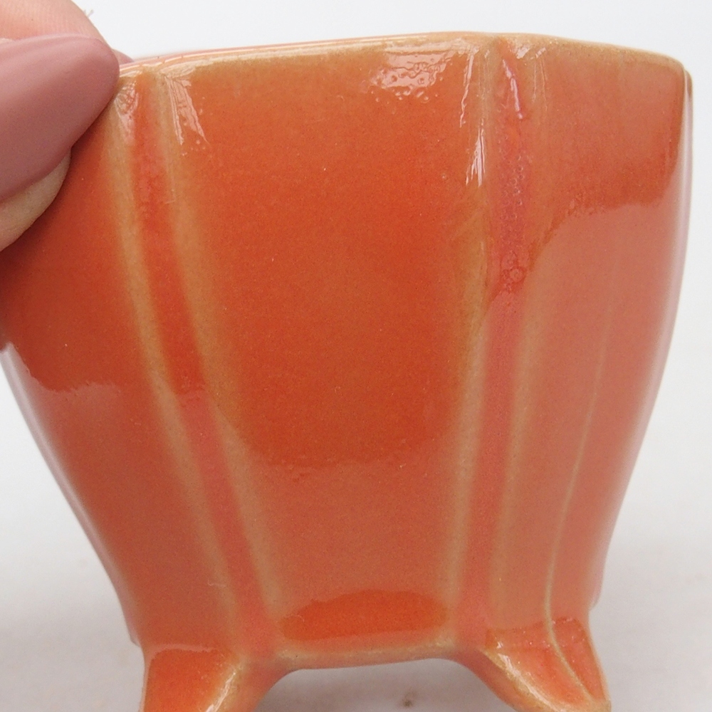 Cuenco bonsái de cerámica 7,5 x 7,5 x 6 cm, naranja