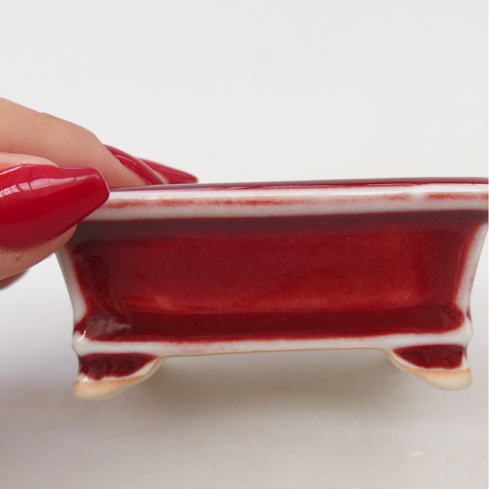 Cuenco mini bonsái 7,5 x 6,5 x 3,5 cm, color rojo