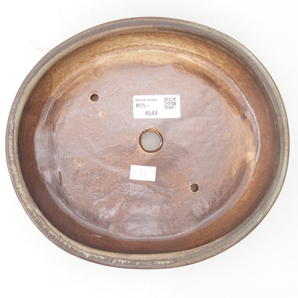 Cuenco bonsái de cerámica 22,5 x 20 x 4,5 cm, marrón