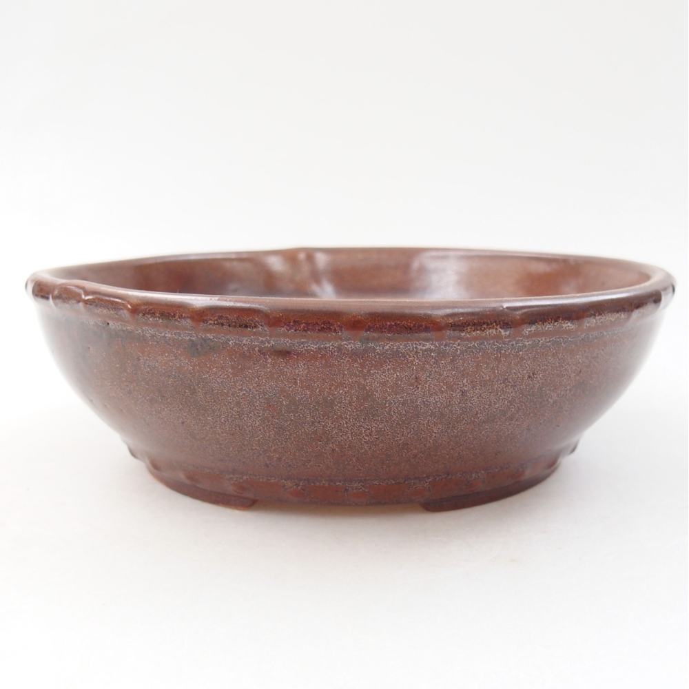 Cuenco bonsái de cerámica 17,5 x 17,5 x 5 cm, marrón