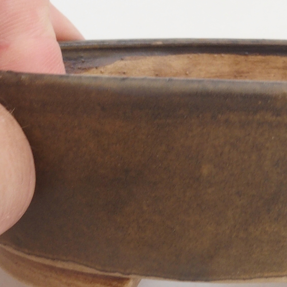 Cuenco bonsái de cerámica 10 x 8,5 x 4 cm, marrón