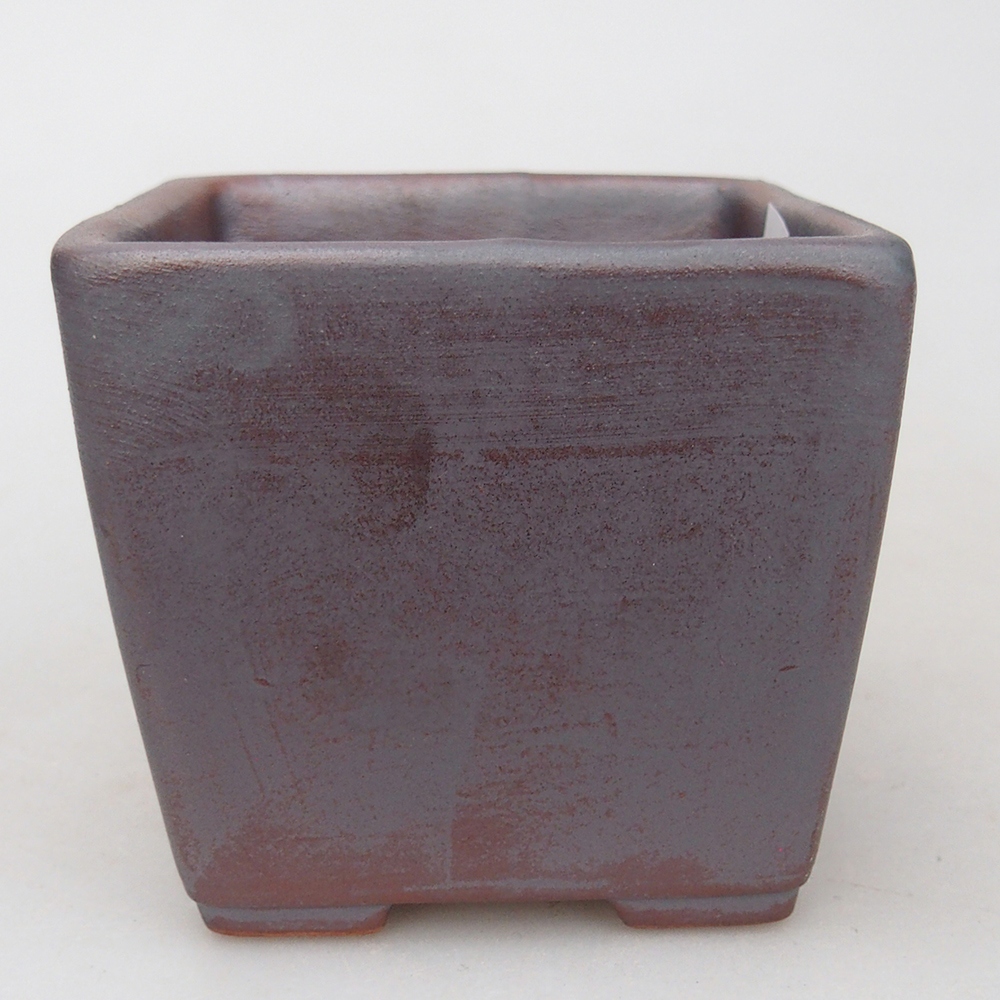 Cuenco bonsái de cerámica 7,5 x 7,5 x 7 cm, color metálico