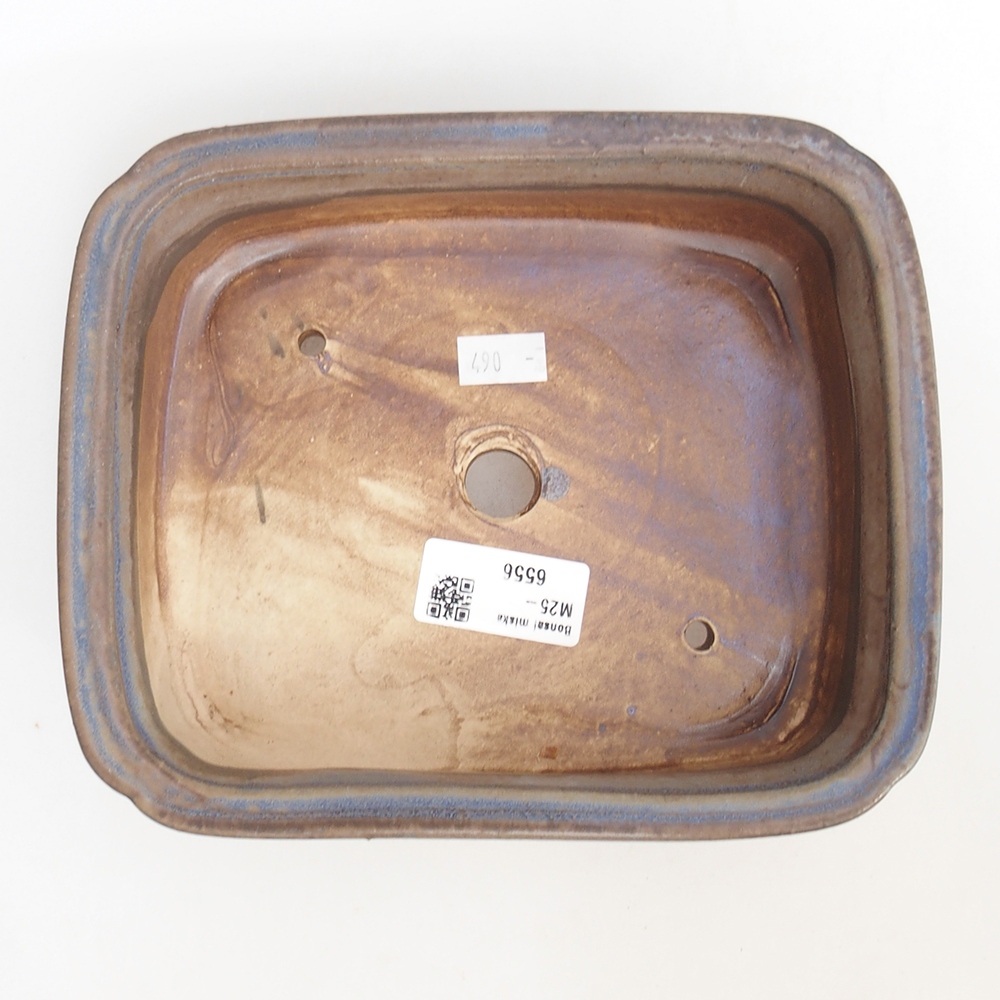 Cuenco bonsái de cerámica 20 x 17 x 6 cm, color azul