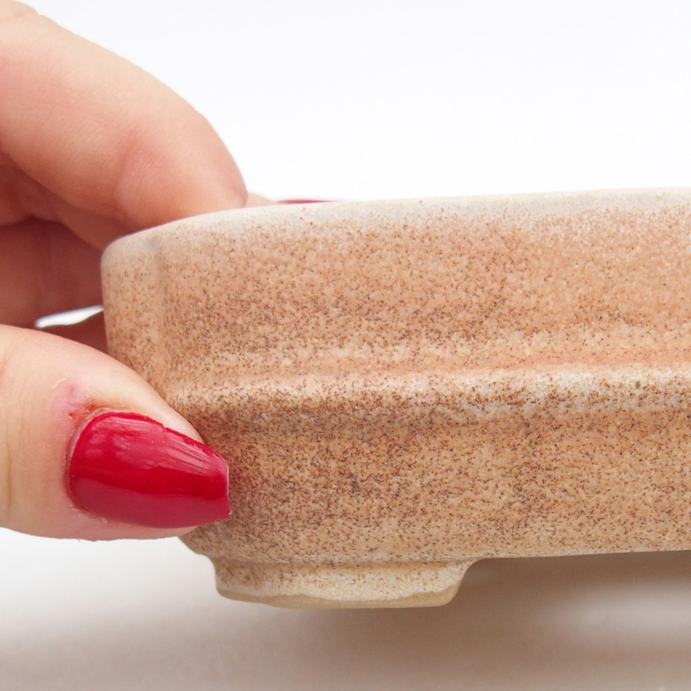 Cuenco bonsái de cerámica 12 x 10 x 4 cm, color beige