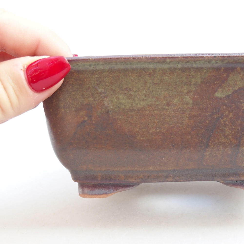 Cuenco bonsái de cerámica 13 x 10 x 5,5 cm, marrón