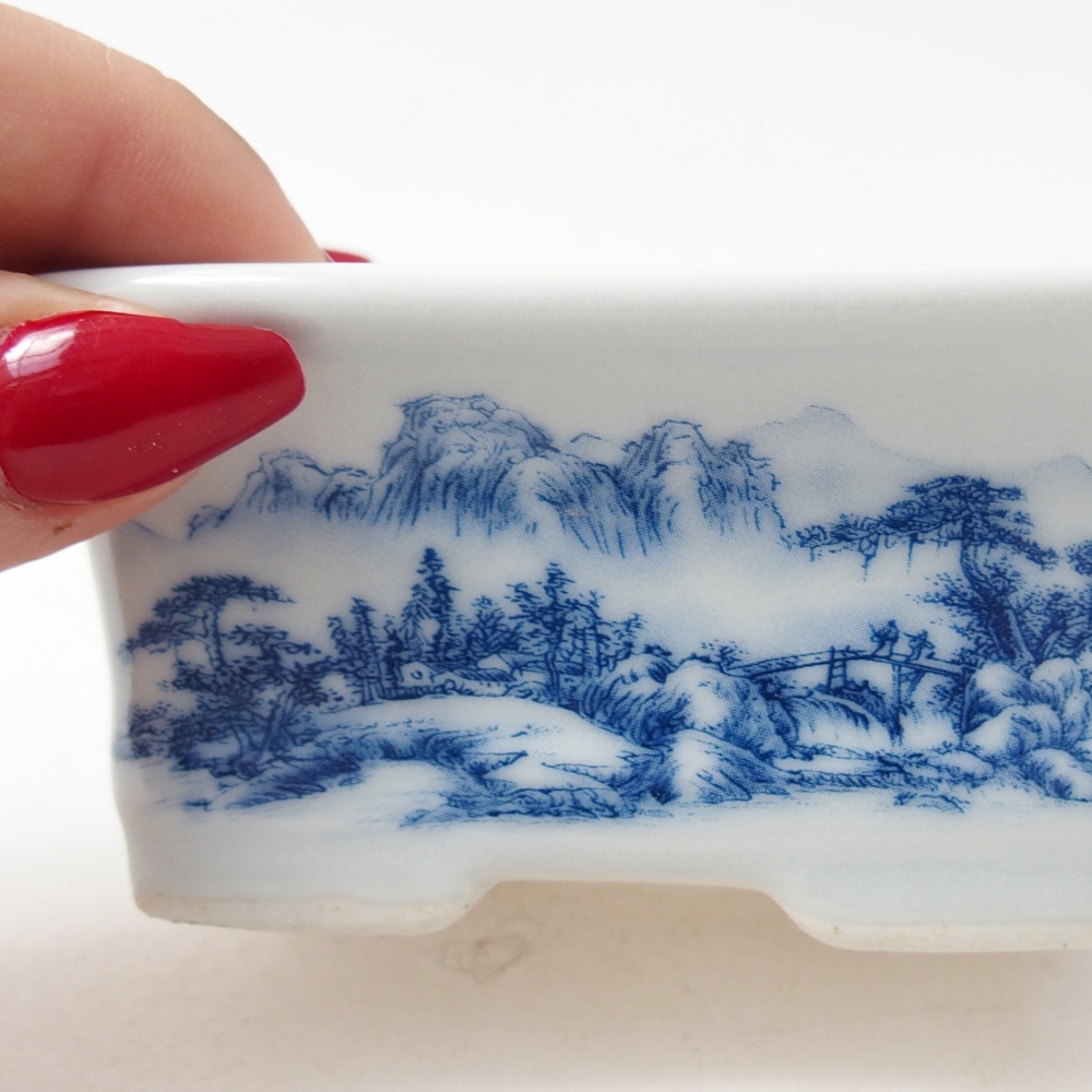 Cuenco mini bonsái 10 x 7,5 x 4 cm, color blanco