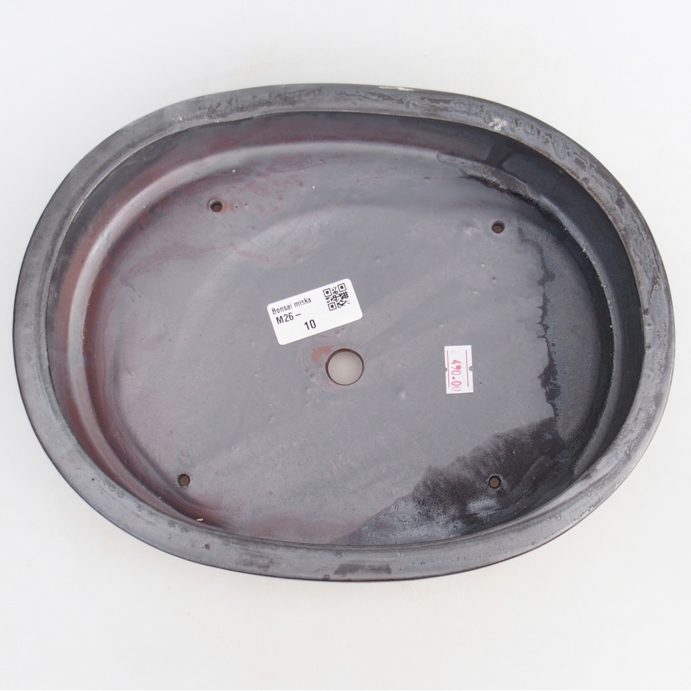 Cuenco bonsái de cerámica 27 x 21 x 5,5 cm, color metálico