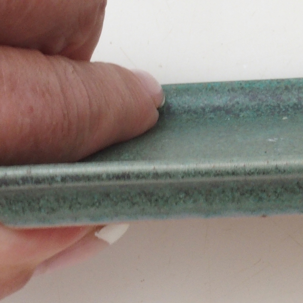 Platillo bonsái rectángulo D5-S - 11,5 x 8,5 x 1 cm - verde