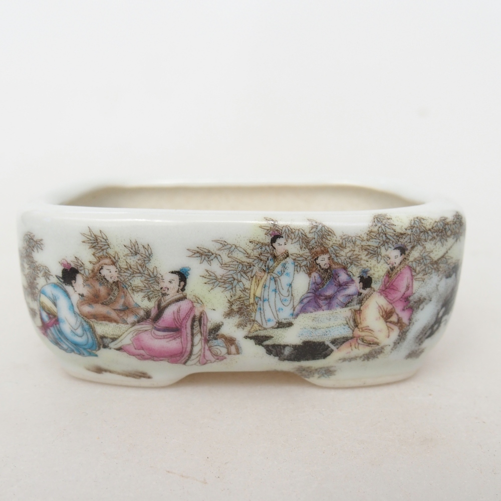 Mini cuenco bonsái 8 x 6 x 3 cm, blanco