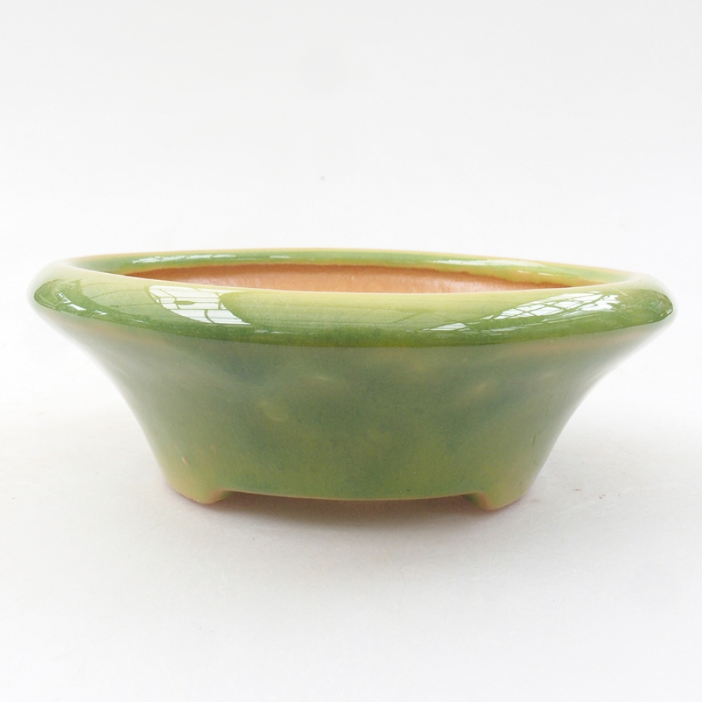 Cuenco bonsái de cerámica 13,5 x 13,5 x 5 cm, verde
