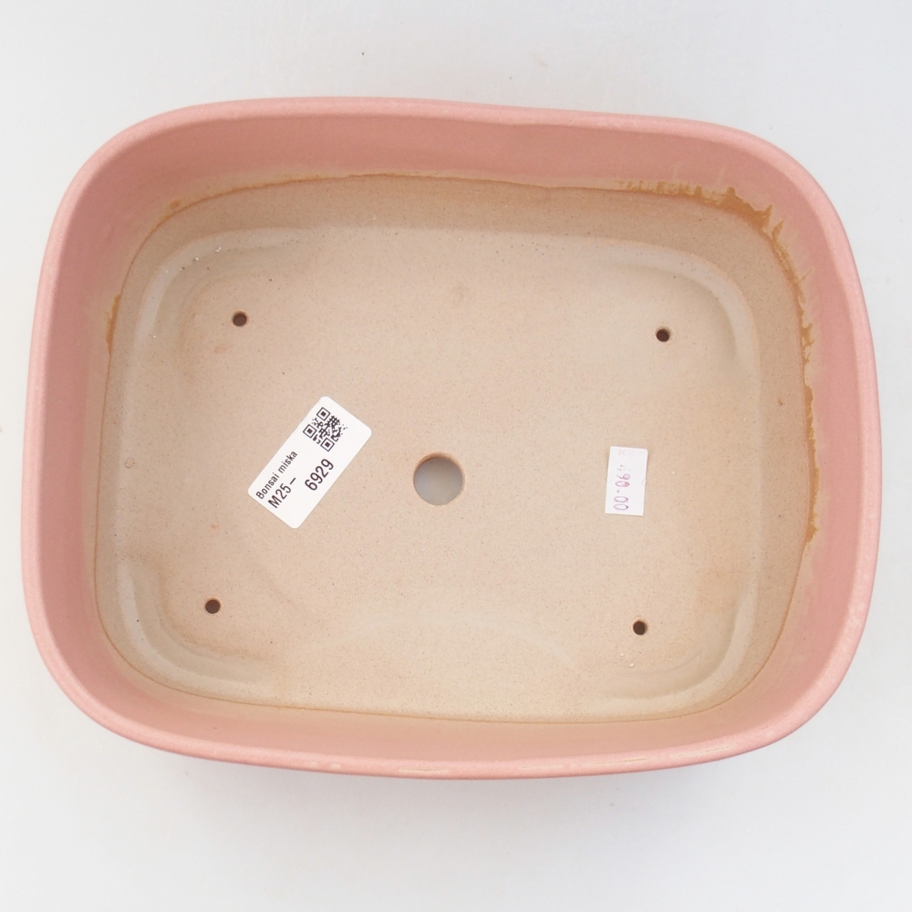 Cuenco bonsái de cerámica 23 x 18 x 7,5 cm, rosa