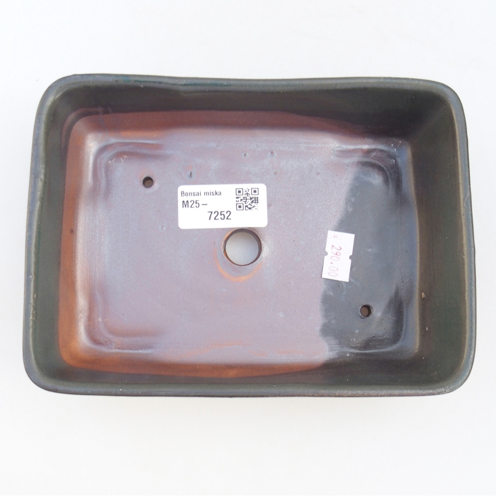 Cuenco bonsái de cerámica 18,5 x 13,5 x 3,5 cm, gris