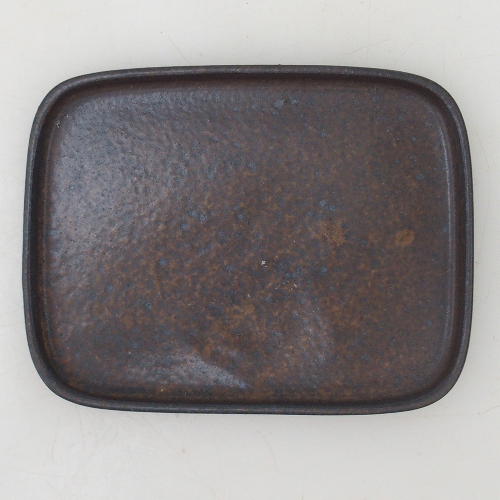 Platillo bonsái rectángulo 12,5 x 10 x 1 cm - marrón