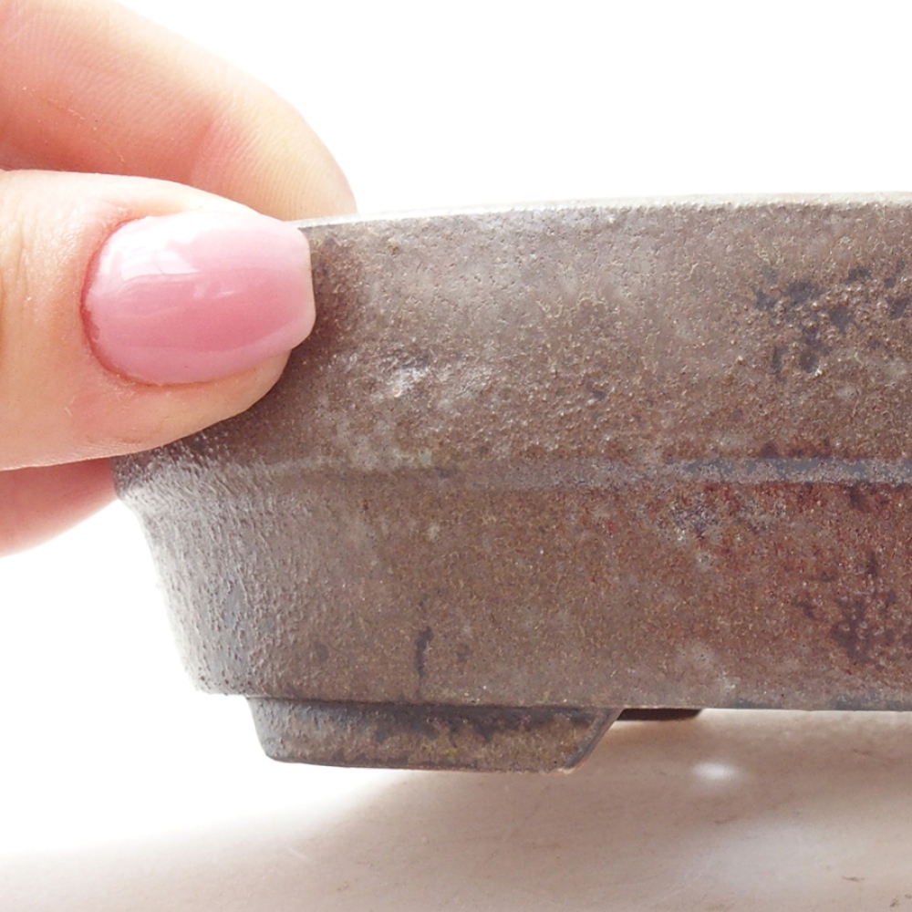 Cuenco bonsái de cerámica 13,5 x 10,5 x 3,5 cm, marrón