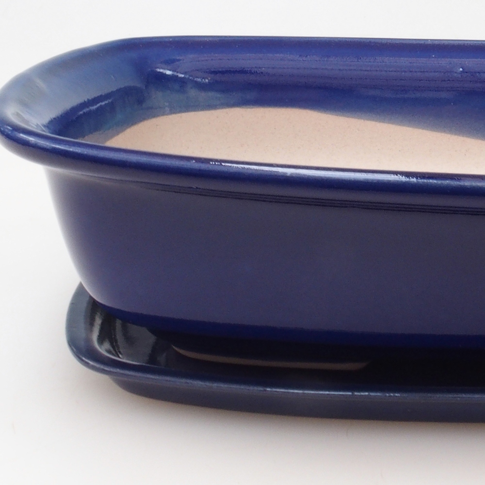 Cuenco bonsái + platillo H08 - 25 x 19,5 x 6 cm - azul
