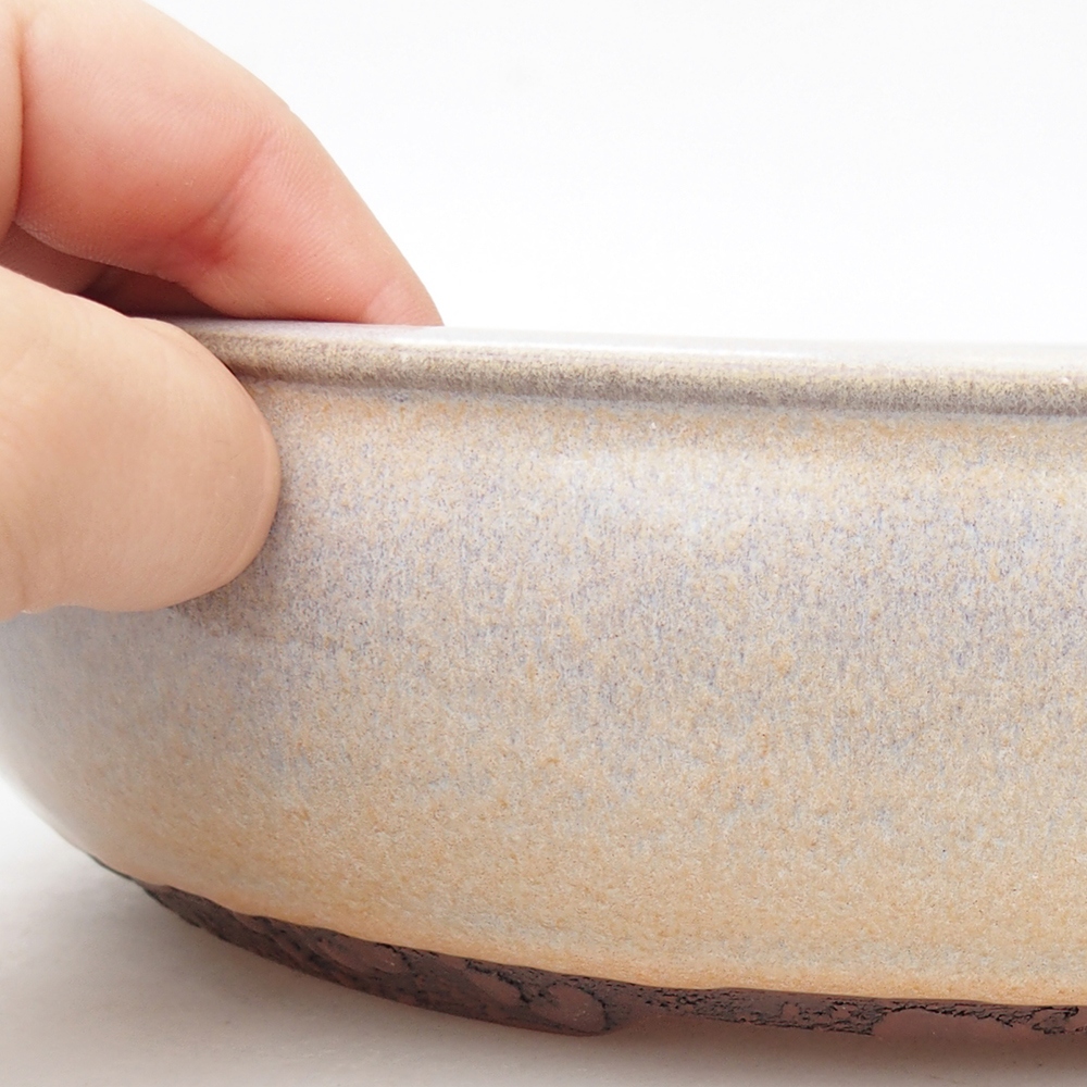 Cuenco bonsái de cerámica 25,5 x 25,5 x 7 cm, gris