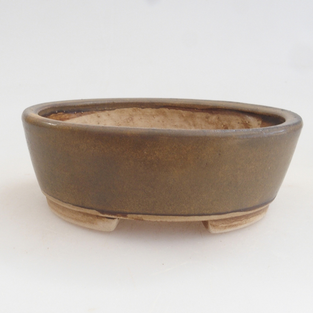 Cuenco bonsái de cerámica 10 x 8,5 x 4 cm, marrón